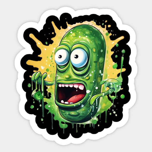 Screaming Pickle Sticker by Jason's Finery